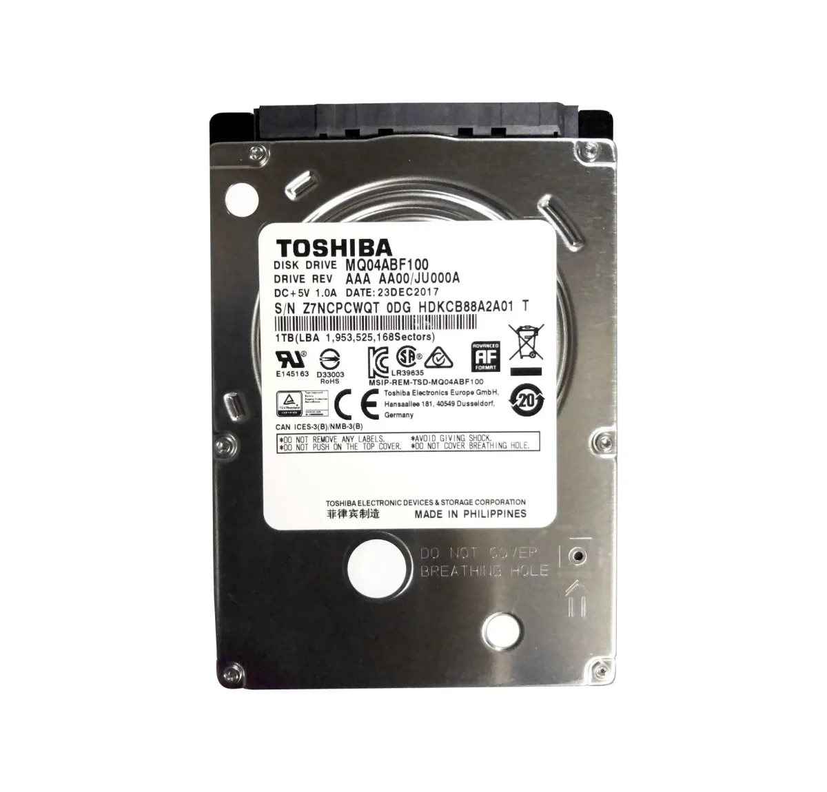 1TB Laptop Harddisk Toshiba